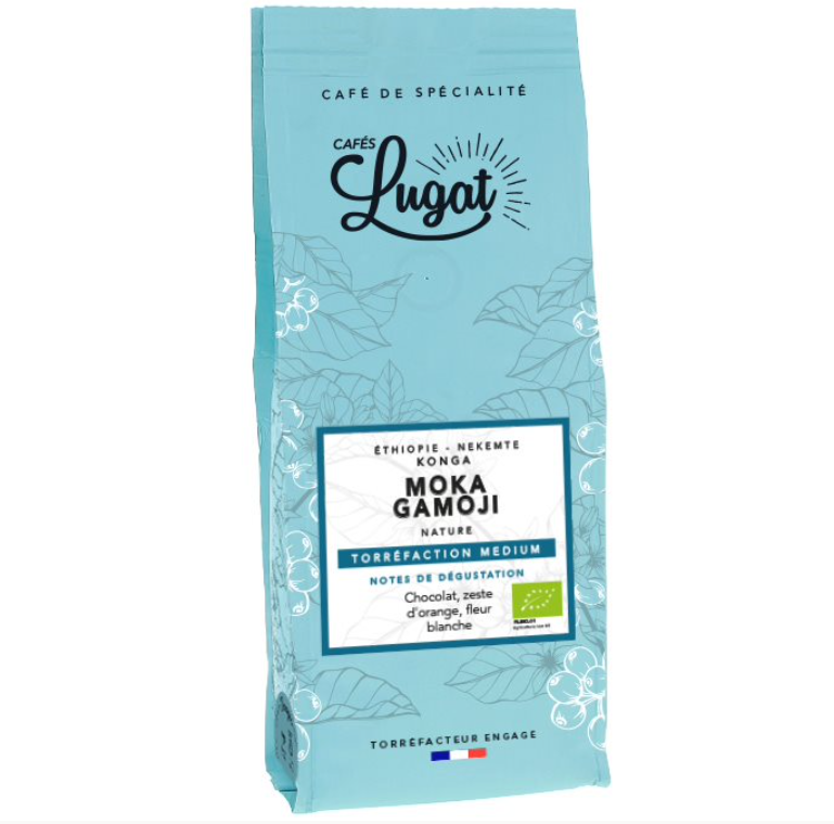 Café en grains - Moka Gamoji - Cafés Lugat 250g