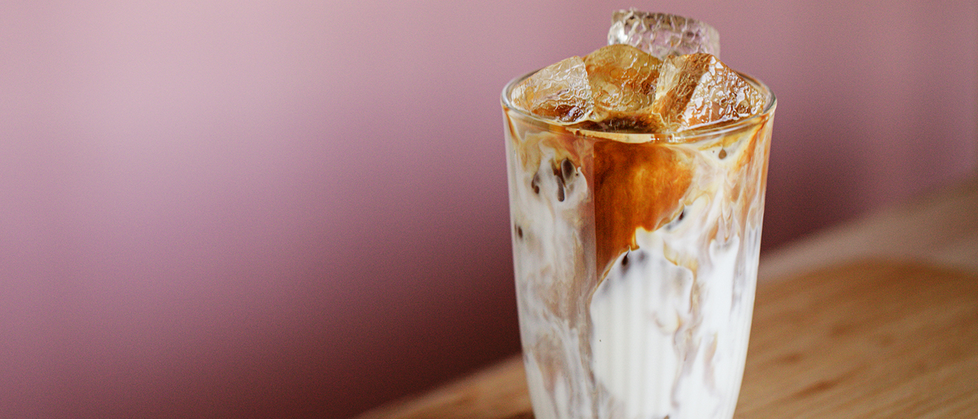 cold iced latte coffee