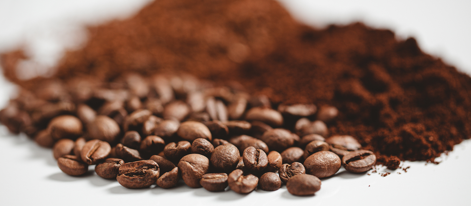 ground coffee and coffee beans