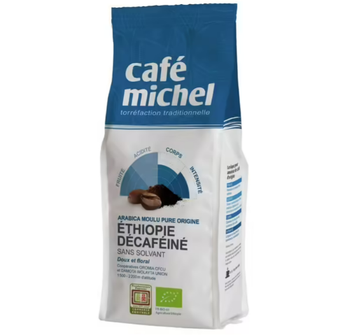 Ground coffee moka ethiopie décaffeinated café michel 250g